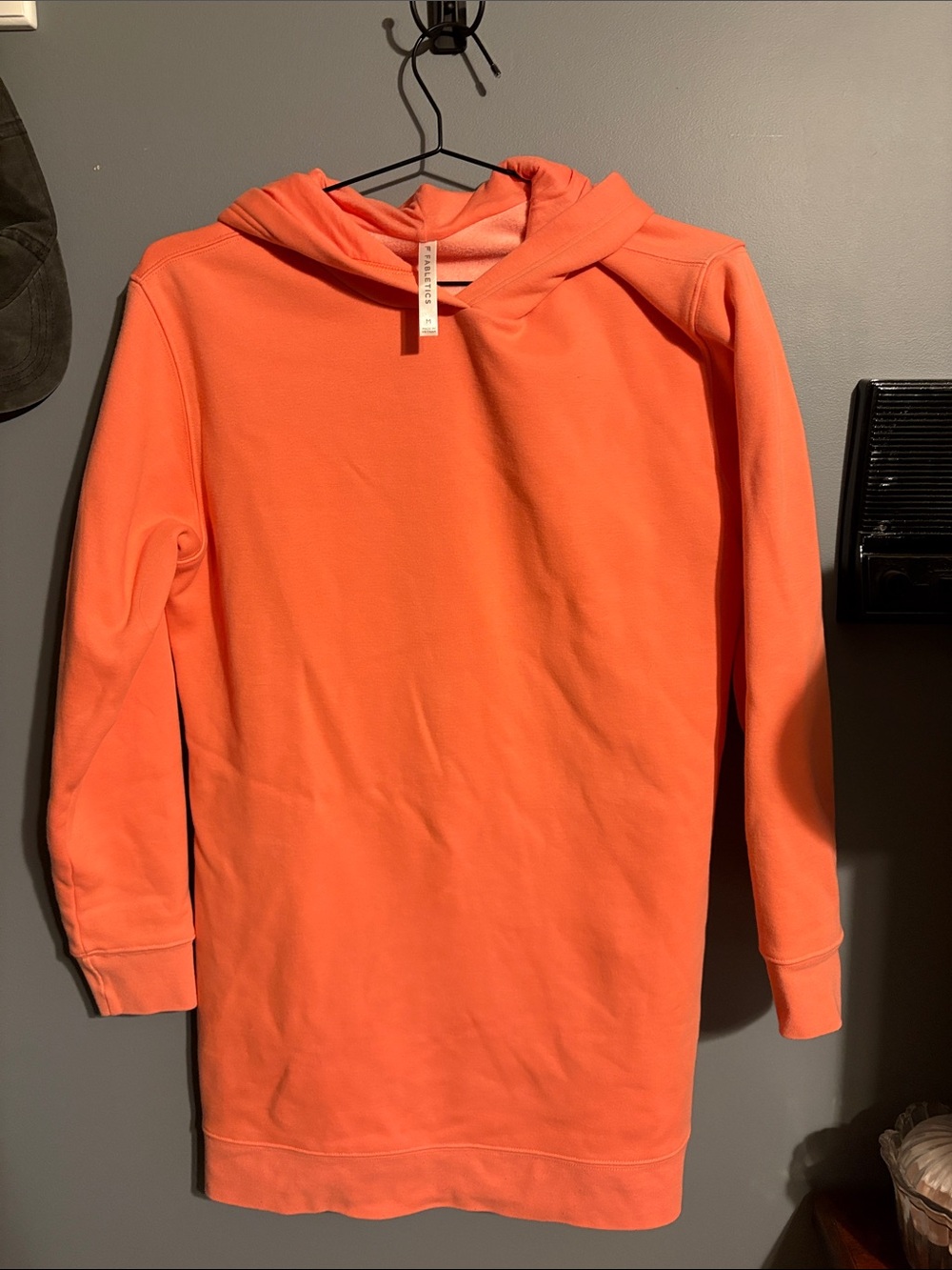 Fabletics Coral-Orange Hooded Pullover